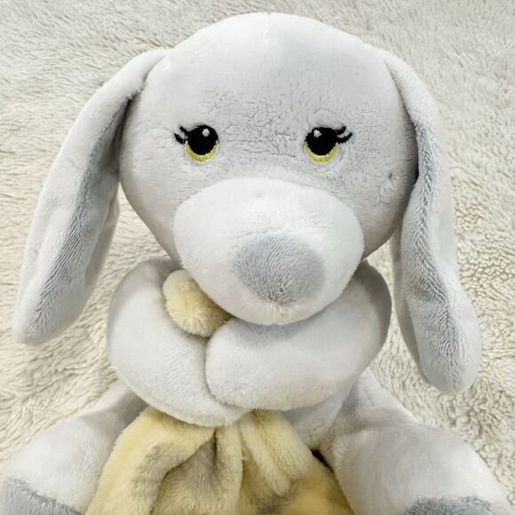 Little Beginnings Security Blanket White Yellow Plush Puppy Dog Polka Dot Lovey - Picture 2 of 5